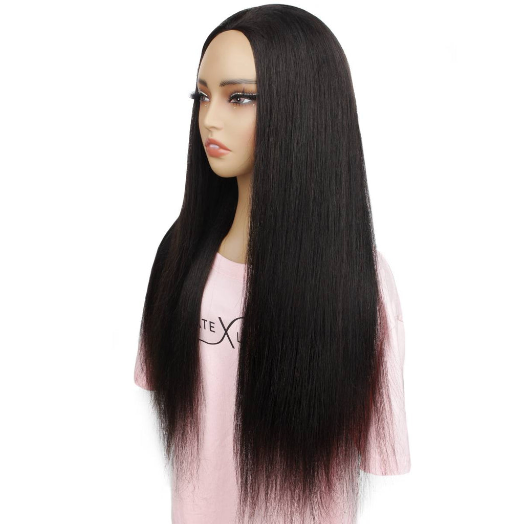 Yaki Straight Human Hair Half Wig - Private Label