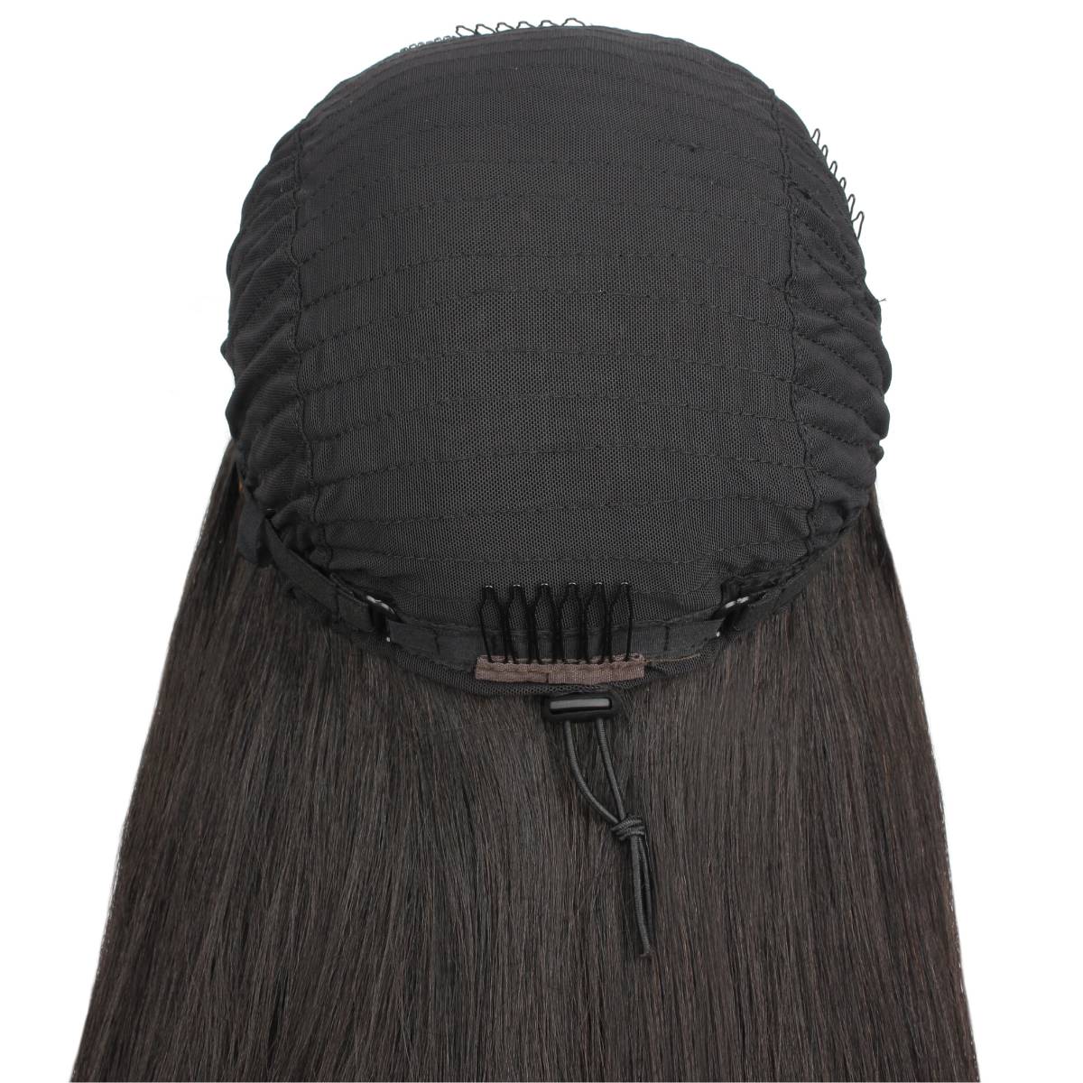 Yaki Straight Human Hair Half Wig
