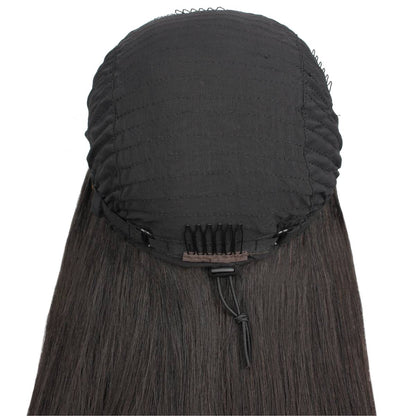 Yaki Straight Human Hair Half Wig