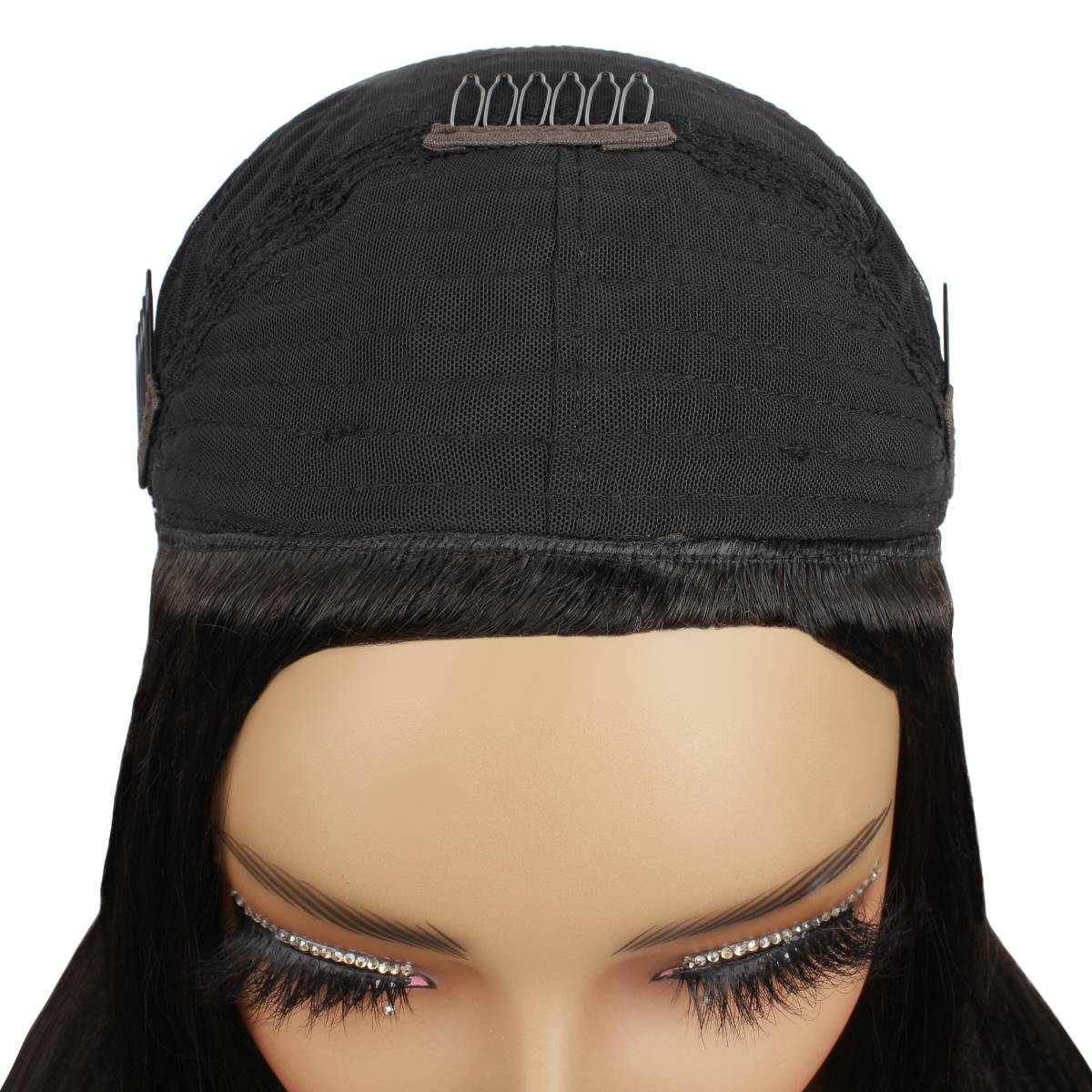 Yaki Straight Human Hair Half Wig