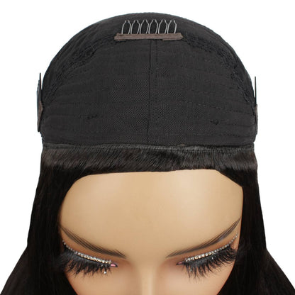 Yaki Straight Human Hair Half Wig