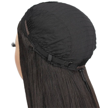 Yaki Straight Human Hair Half Wig