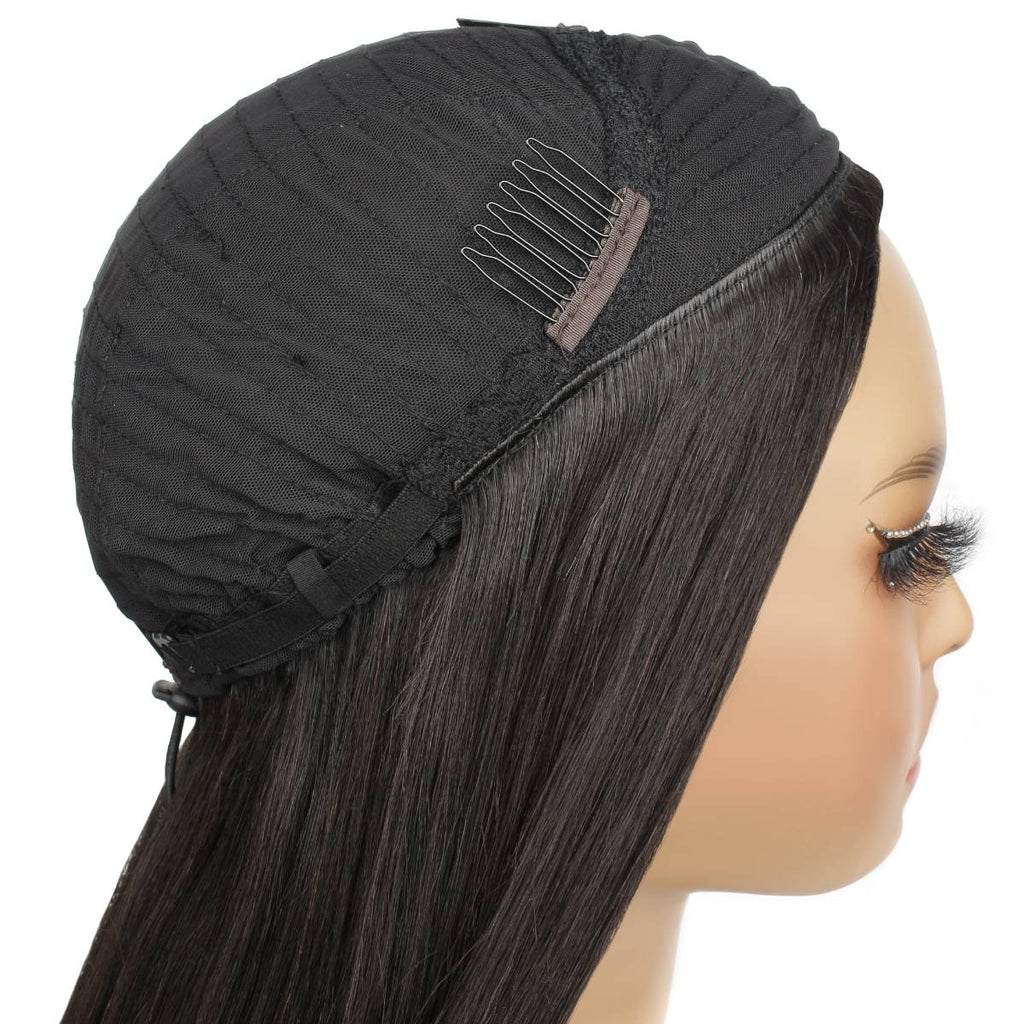 Yaki Straight Human Hair Half Wig - Private Label