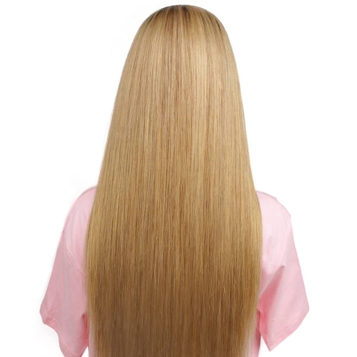 Honey Blonde Ombre Straight 13x4 HD Lace 100% Human Hair Front Wig - Private Label