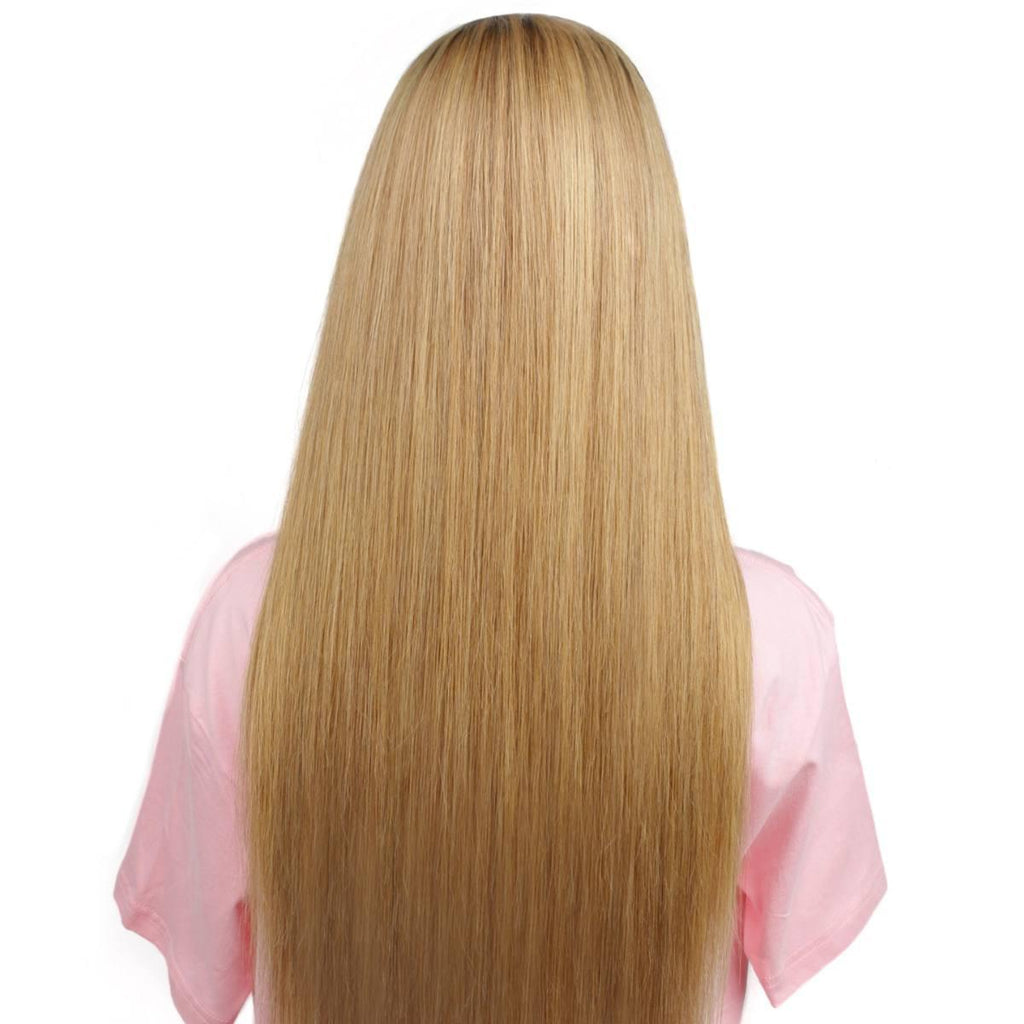 Honey Blonde Ombre Straight 13x4 HD Lace 100% Human Hair Front Wig - Private Label
