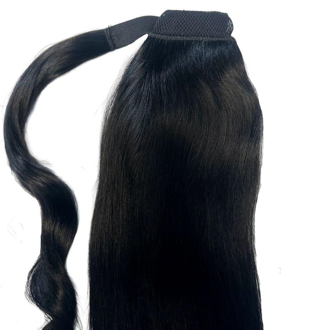 Jet Black 100% Human Hair Ponytail Extension - Private Label