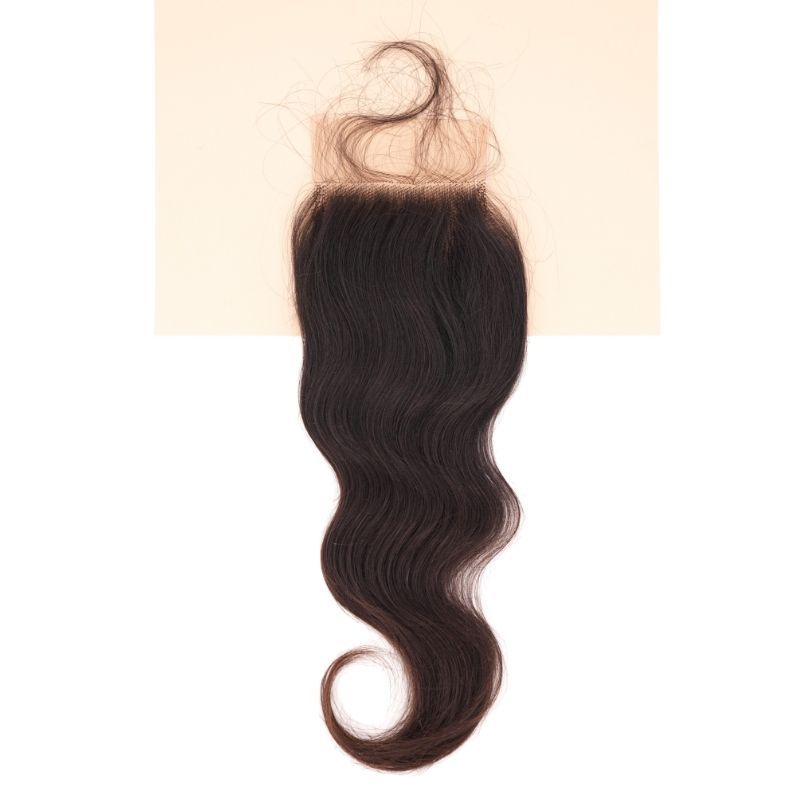 Raw Indian Wavy 4x4 Transparent Lace 100 % Human Hair Closure - Private Label