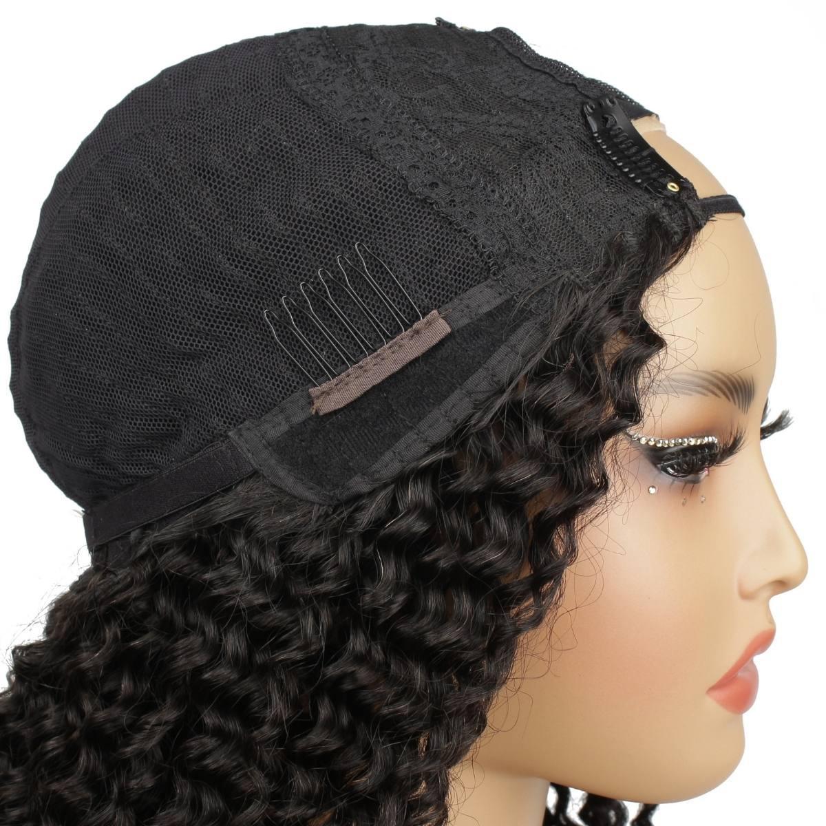 Jerry Curl U Part 100% Human Hair Wig - Private Label