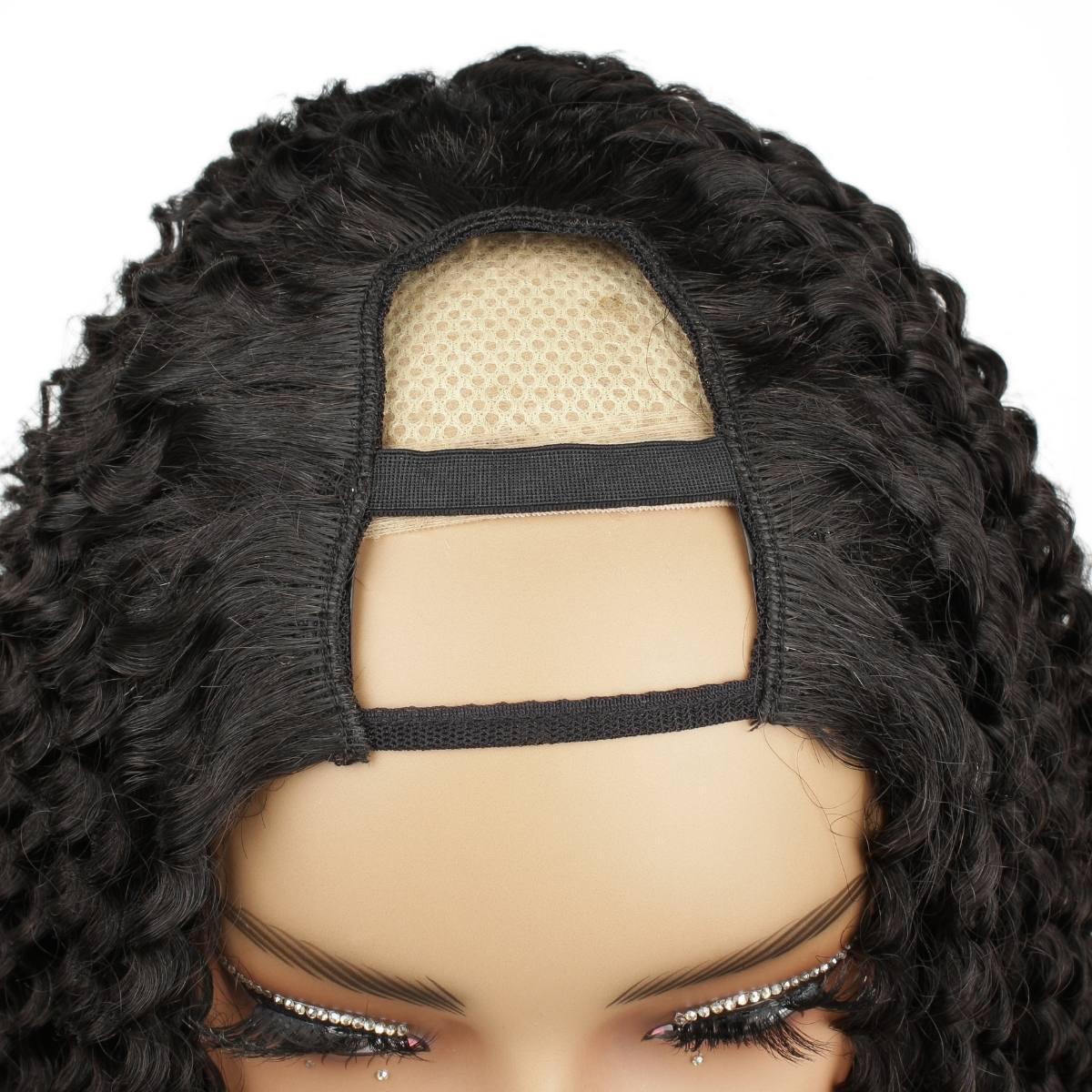 Jerry Curl U Part 100% Human Hair Wig - Private Label