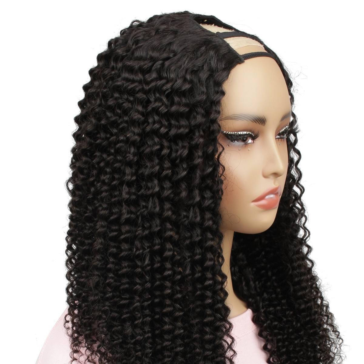 Jerry Curl U Part 100% Human Hair Wig - Private Label