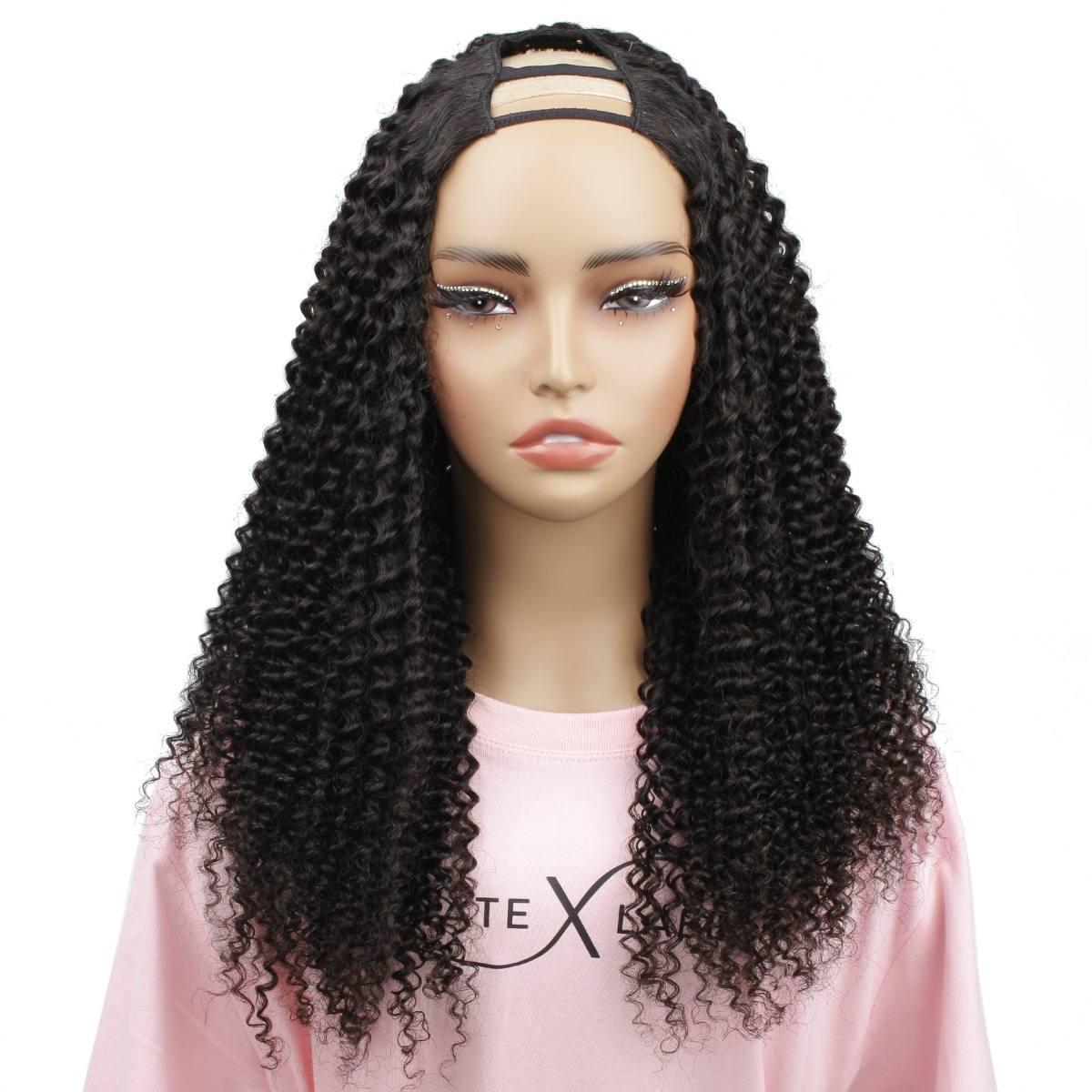 Jerry Curl U Part 100% Human Hair Wig - Private Label