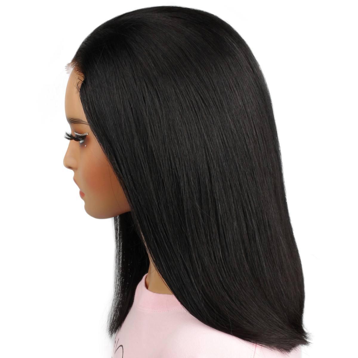 Jet Black 4x4 HD Lace Closure 100% Human Hair Bob Wig - Private Label