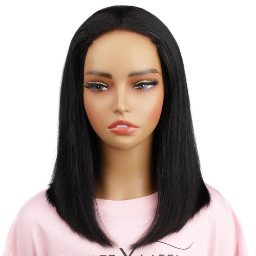 Jet Black 4x4 HD Lace Closure 100% Human Hair Bob Wig - Private Label