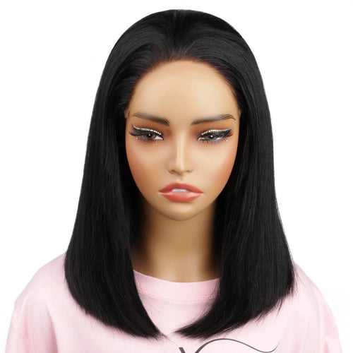 Jet Black 7x7 HD Closure 100% Human Hair Bob Wig - Private Label