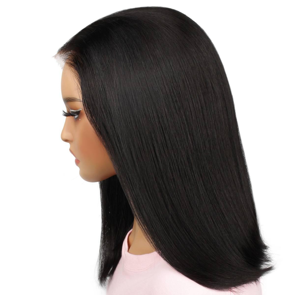 Jet Black 6x6 HD Lace Closure 100% Human Hair Bob Wig - Private Label