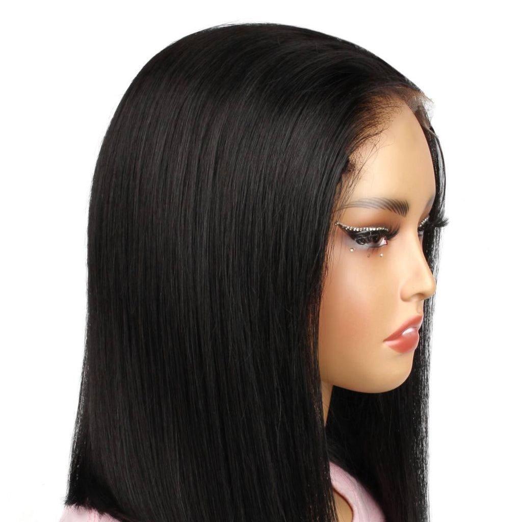 Jet Black 6x6 HD Lace Closure 100% Human Hair Bob Wig - Private Label
