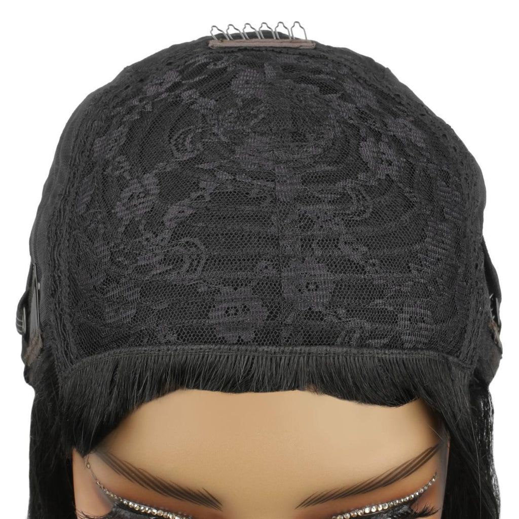 Jet Black Bang Bob 100% Human Hair Wig - Private Label