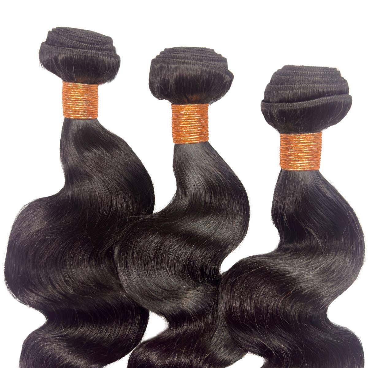 Jet Black Body Wave 100% Human Hair Bundle Deals - Private Label