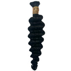 Jet Black Deep Wave Bulk 100% Human Braiding Hair - Private Label