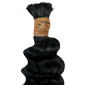 Jet Black Deep Wave Bulk 100% Human Braiding Hair - Private Label