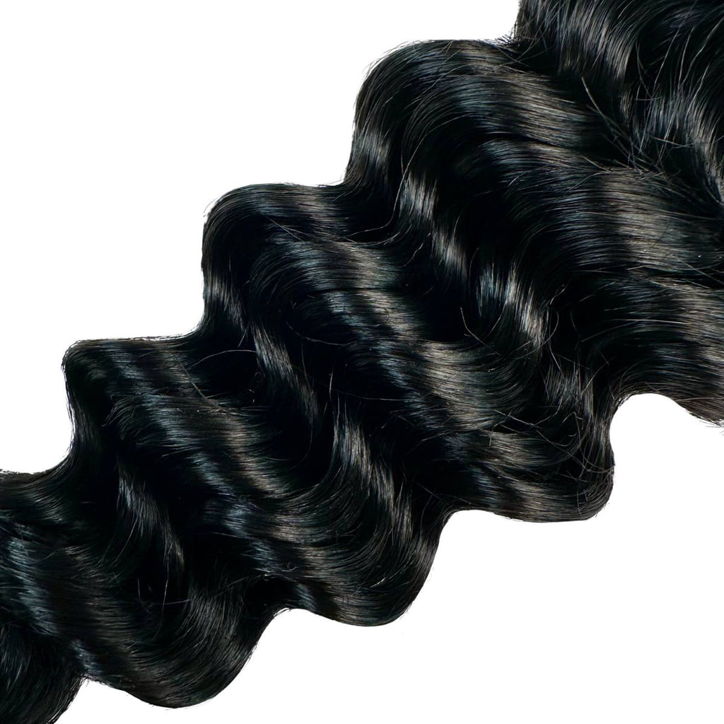 Jet Black Deep Wave Bulk 100% Human Braiding Hair - Private Label