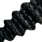Jet Black Deep Wave Bulk 100% Human Braiding Hair - Private Label