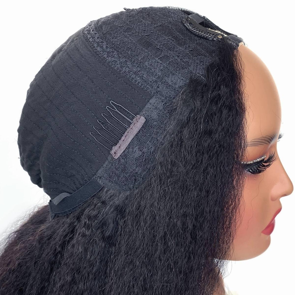 Kinky Straight V Part 100% Human Hair Wig - Private Label