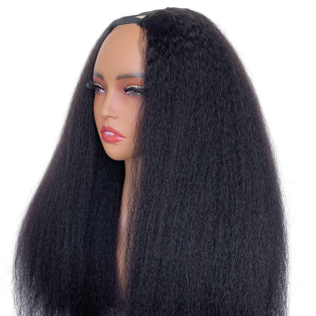 Kinky Straight V Part 100% Human Hair Wig - Private Label