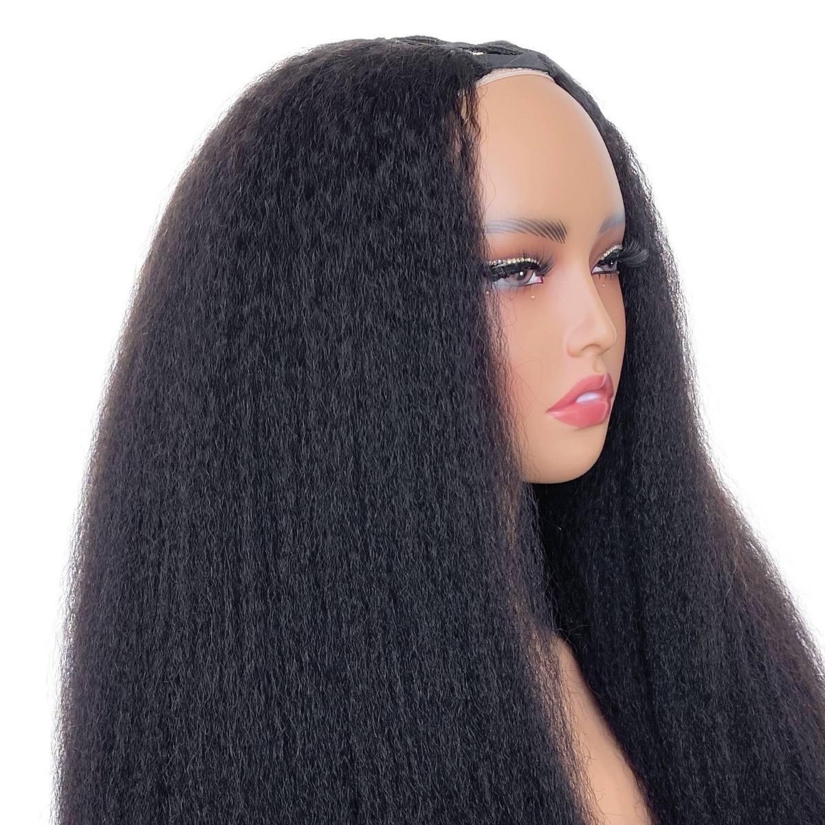 Kinky Straight V Part 100% Human Hair Wig - Private Label