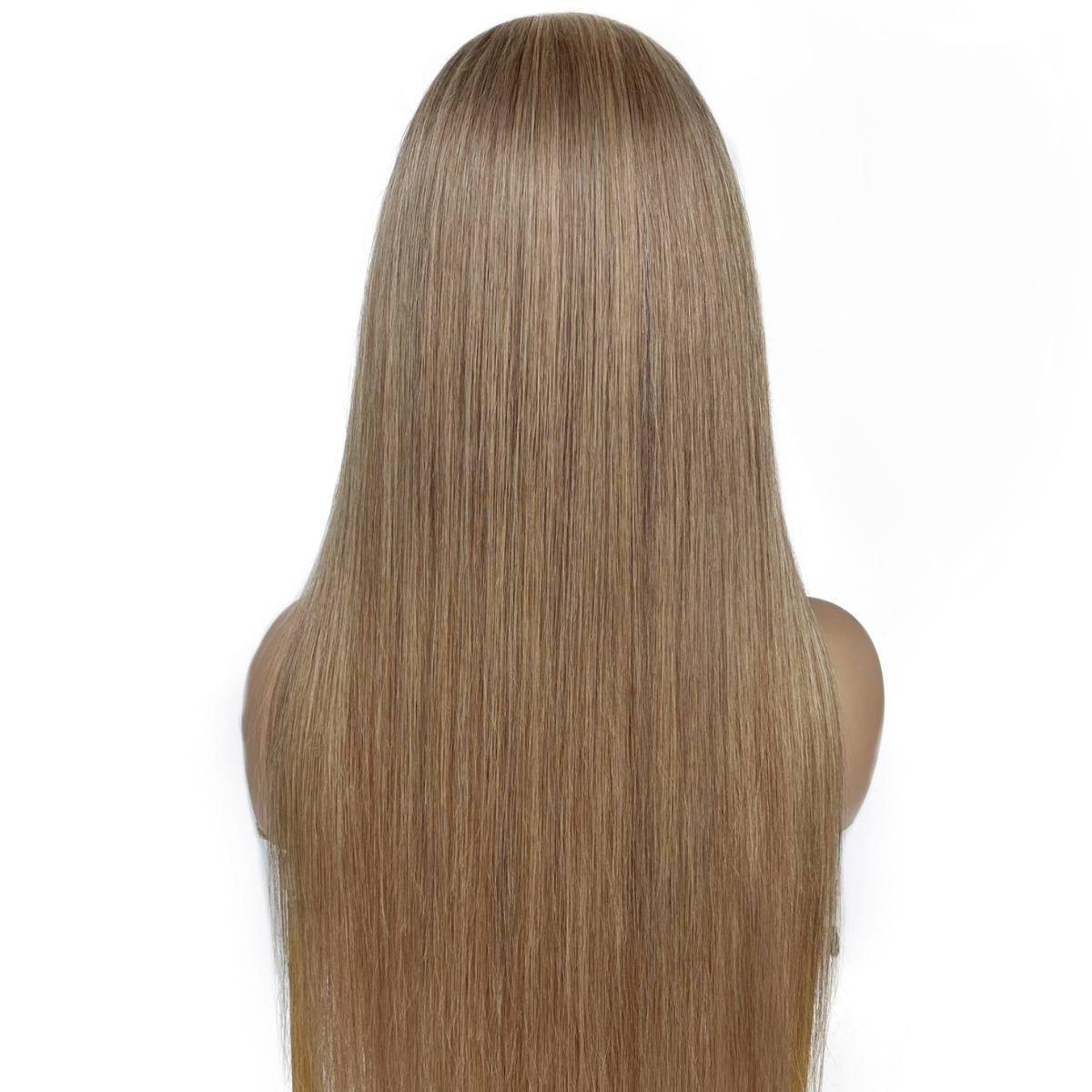 Light Ash Blonde Straight 13x4 Transparent Lace Front 100% Human Hair Wig - Private Label