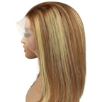 Light Highlight Straight 13x4 Transparent Lace Front 100% Human Hair Bob Wig - Private Label