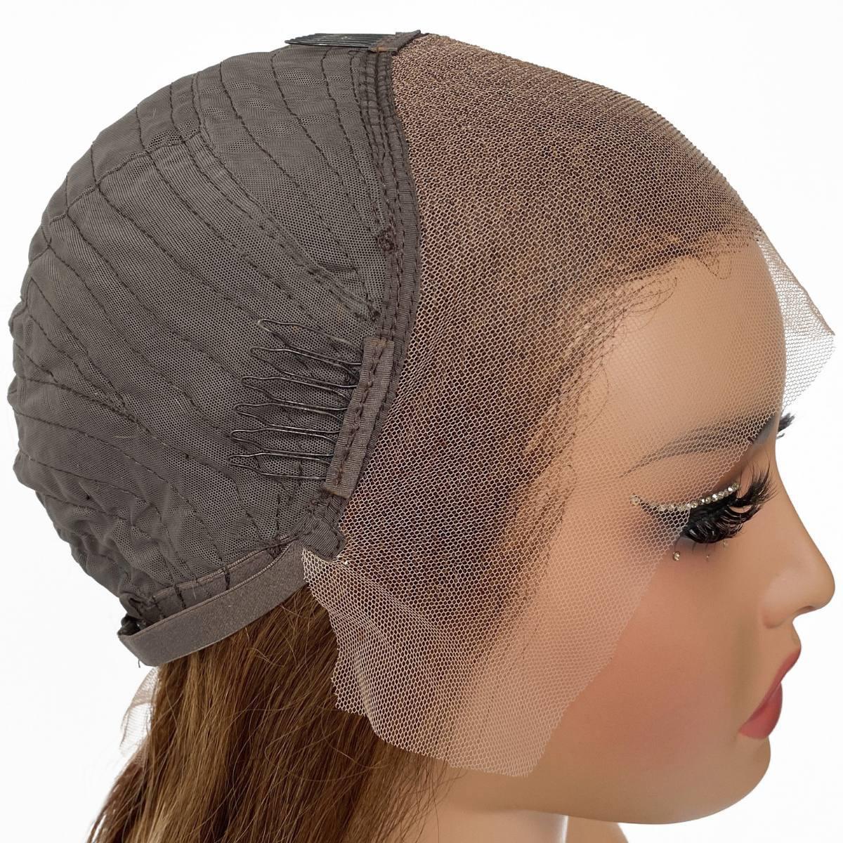 Light Highlight Straight 13x4 Transparent Lace Front 100% Human Hair Bang Wig - Private Label