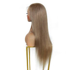 Light Ash Blonde Straight 13x4 Transparent Lace Front 100% Human Hair Wig - Private Label