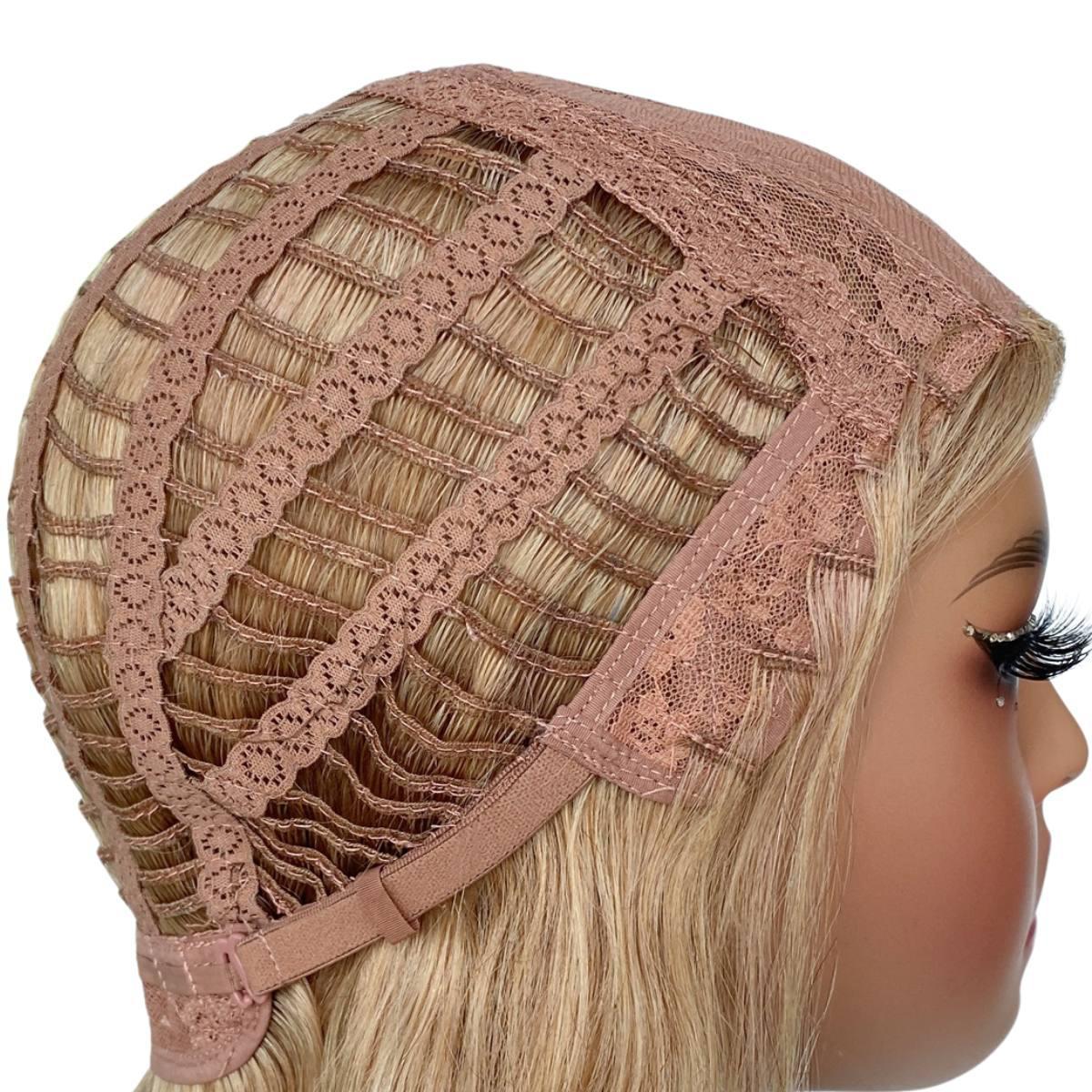 Medium Ash Blonde Straight 100% Human Hair Capless Bang Wig - Private Label