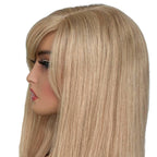 Medium Ash Blonde Straight 100% Human Hair Capless Bang Wig - Private Label