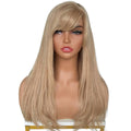 Medium Ash Blonde Straight 100% Human Hair Capless Bang Wig - Private Label
