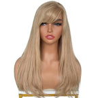 Medium Ash Blonde Straight 100% Human Hair Capless Bang Wig - Private Label