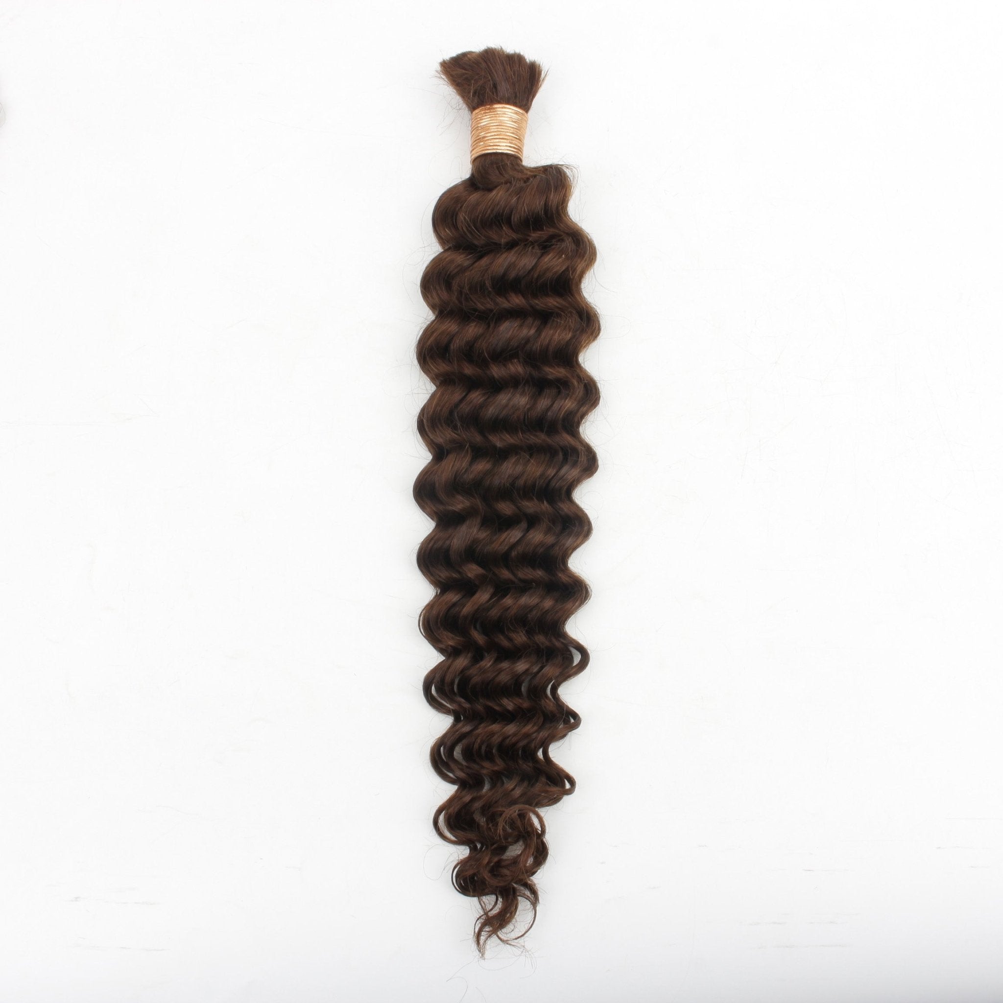 Medium Brown Deep Wave Color 4 Bulk 100% Human Braiding Hair - Private Label