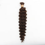 Medium Brown Deep Wave Color 4 Bulk 100% Human Braiding Hair - Private Label