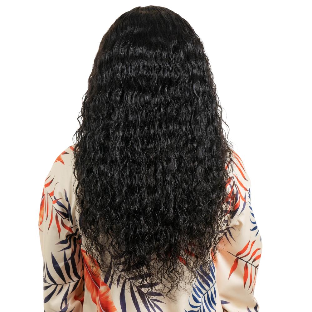 messy curl transparent closure wig