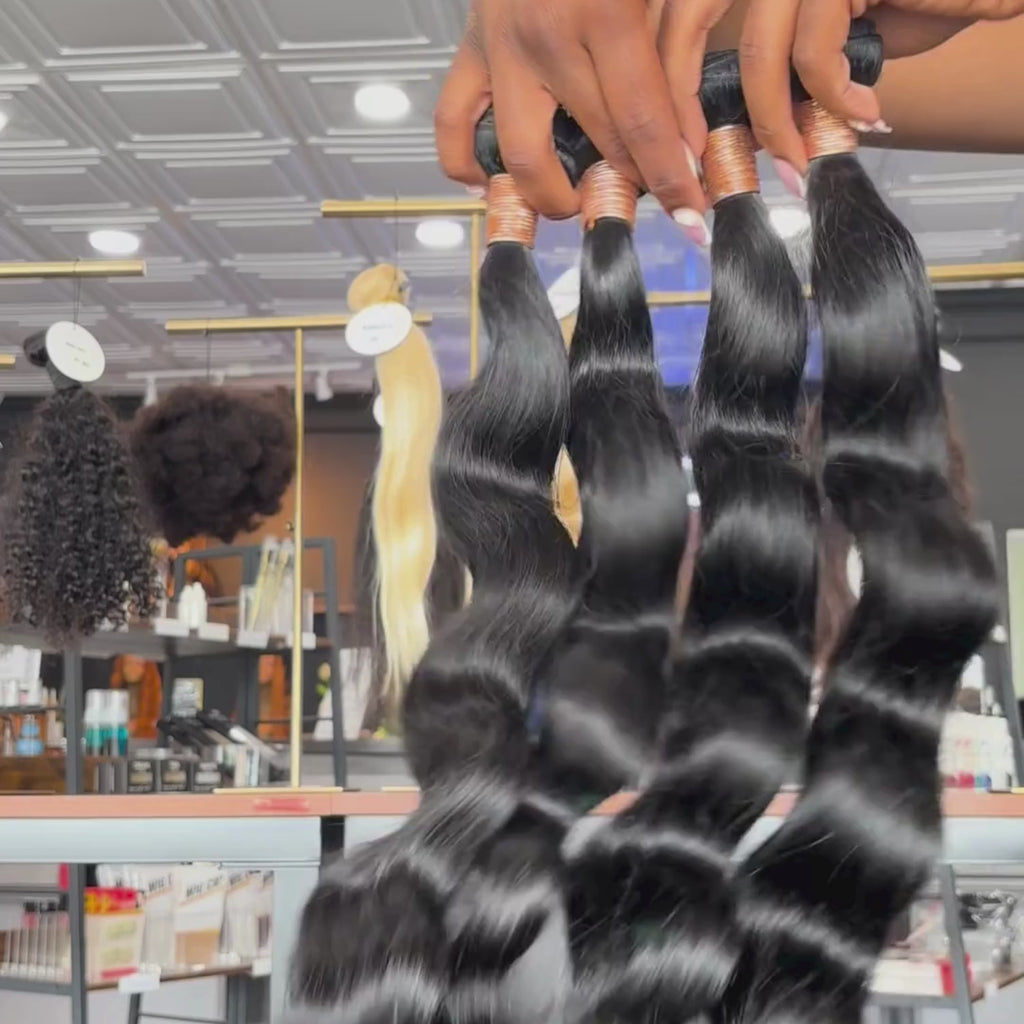 jet black body wave human hair bundles