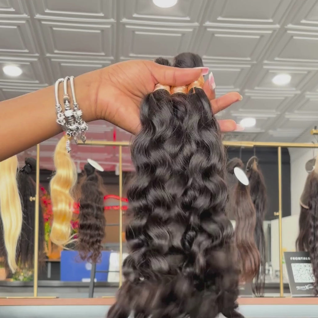 beach wave bulk human hair