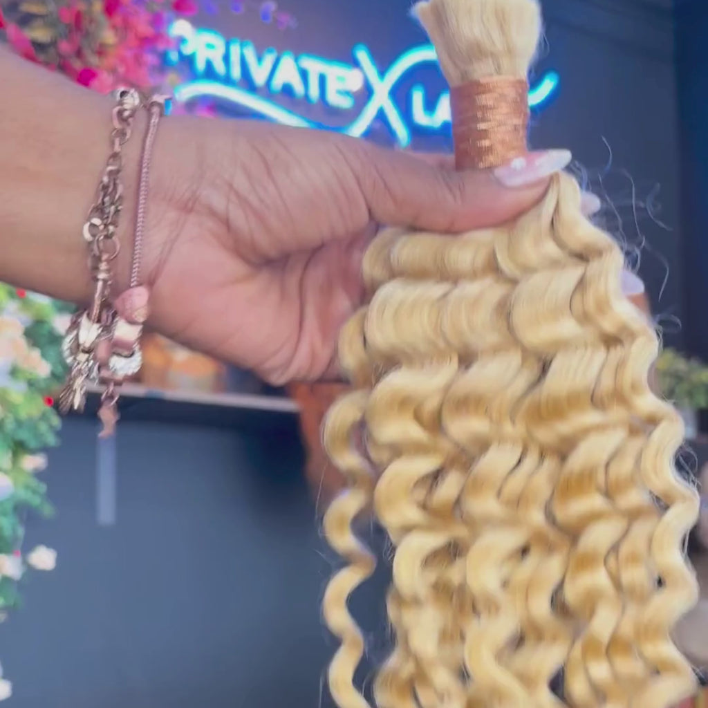 blonde deep wave bulk human hair