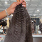 kinky straight bulk human braiding hair