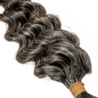 Raw Vietnamese Natural Gray Curly Bulk 100% Human Braiding Hair - Private Label