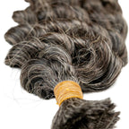 Raw Vietnamese Natural Gray Curly Bulk 100% Human Braiding Hair - Private Label
