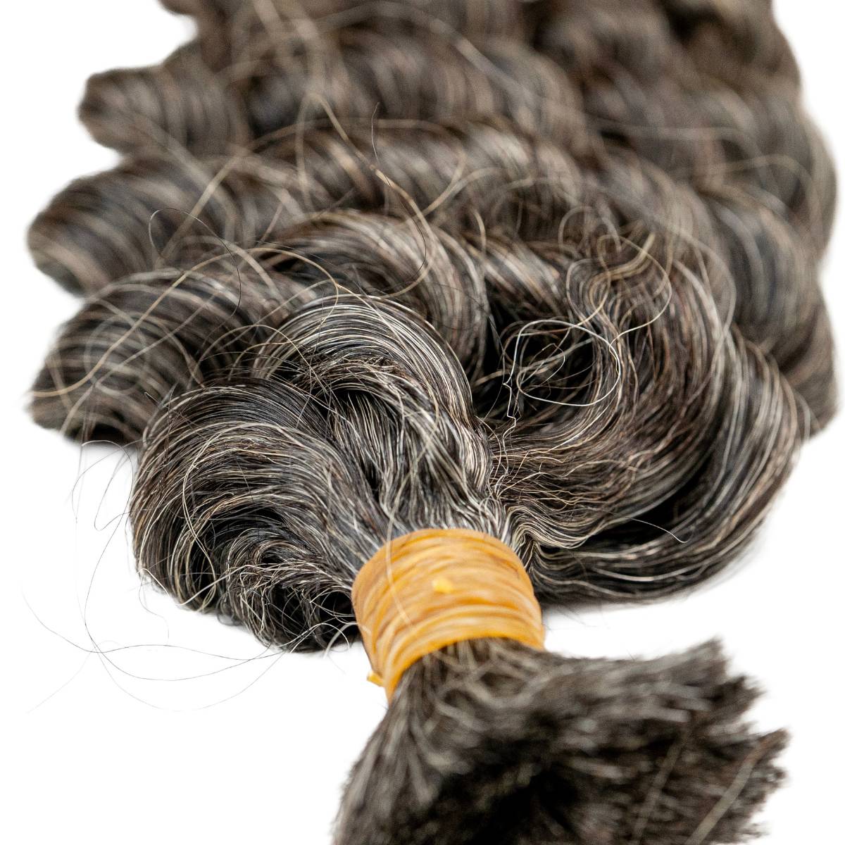 Raw Vietnamese Natural Gray Curly Bulk 100% Human Braiding Hair - Private Label