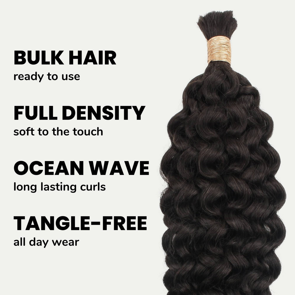 Ocean Wave Bulk 100% Human Braiding Hair - Private Label