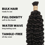 Water Wave Bulk 100% Human Braiding Hair - Private Label