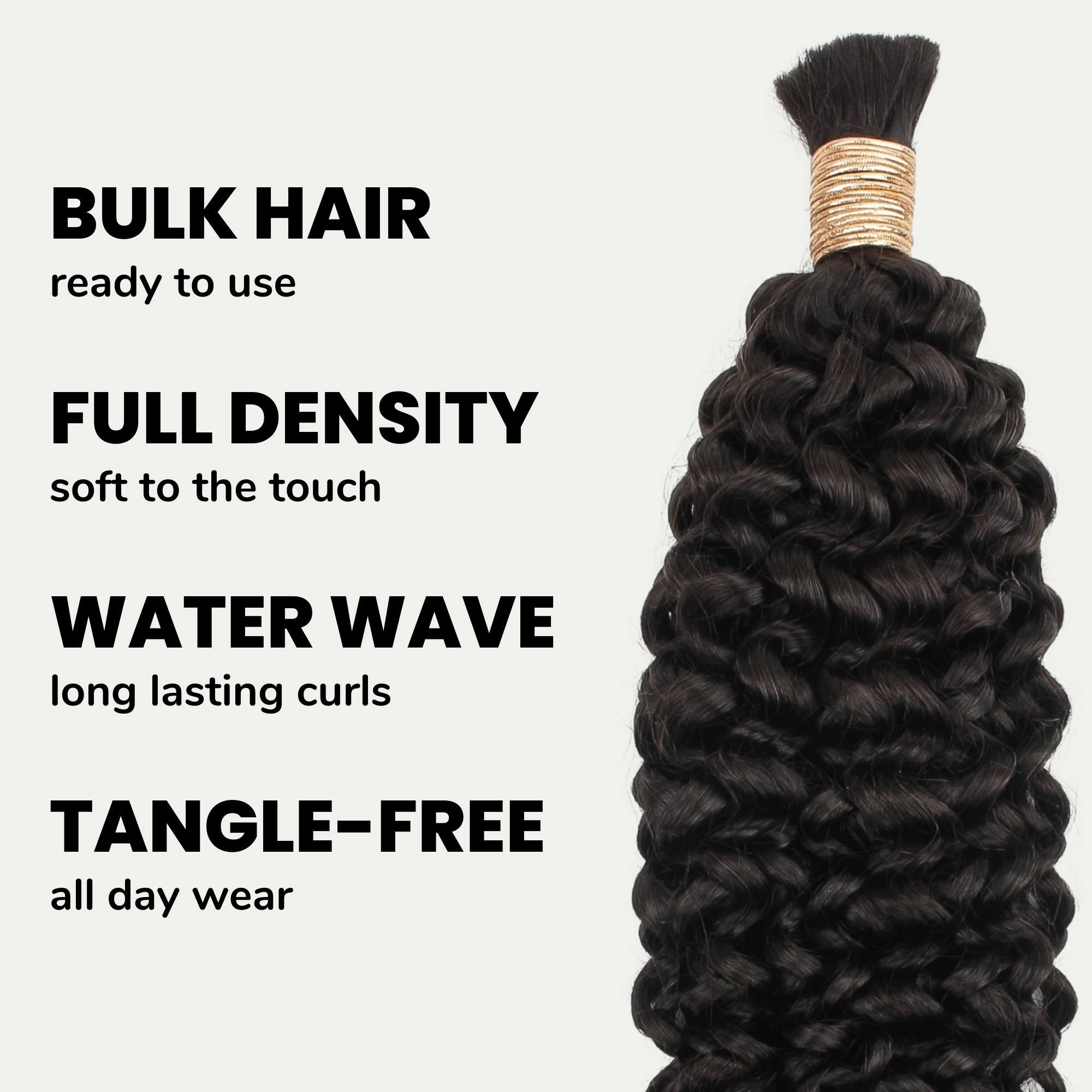 Water Wave Bulk 100% Human Braiding Hair - Private Label